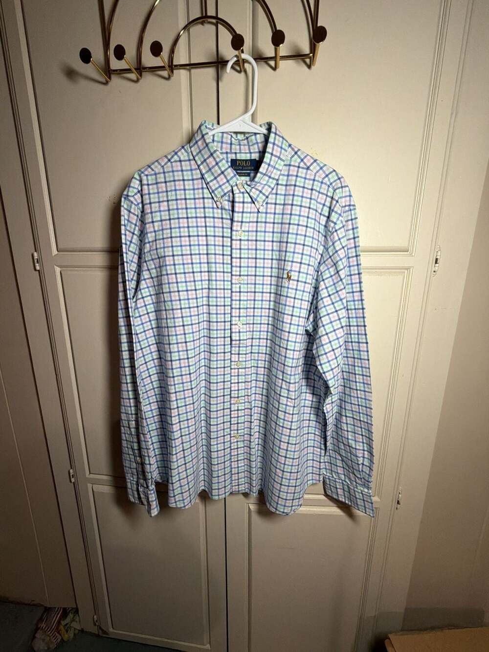 Polo Ralph Lauren Men's Classic Fit Plaid Oxford Long Sleeve Button Down Shirt